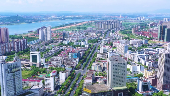 航拍江西省吉安市青原大道街景