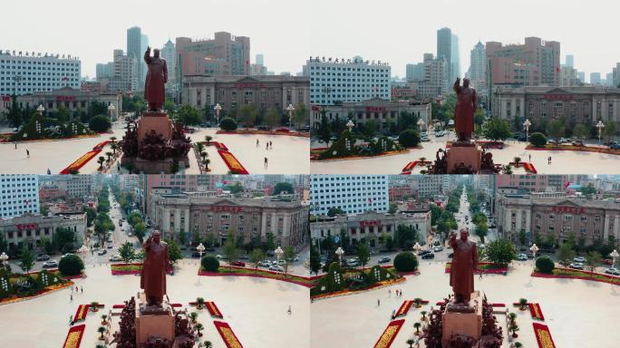 4k航拍毛主席伟人国家领袖人物雕像