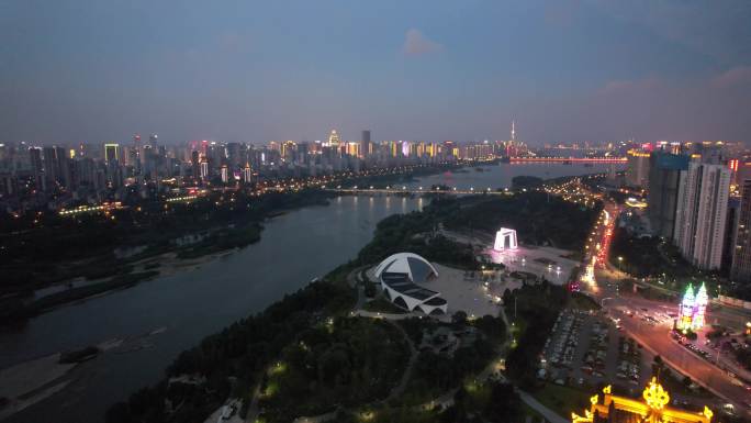 临沂 祊河书法广场夜景 宣传片 航拍