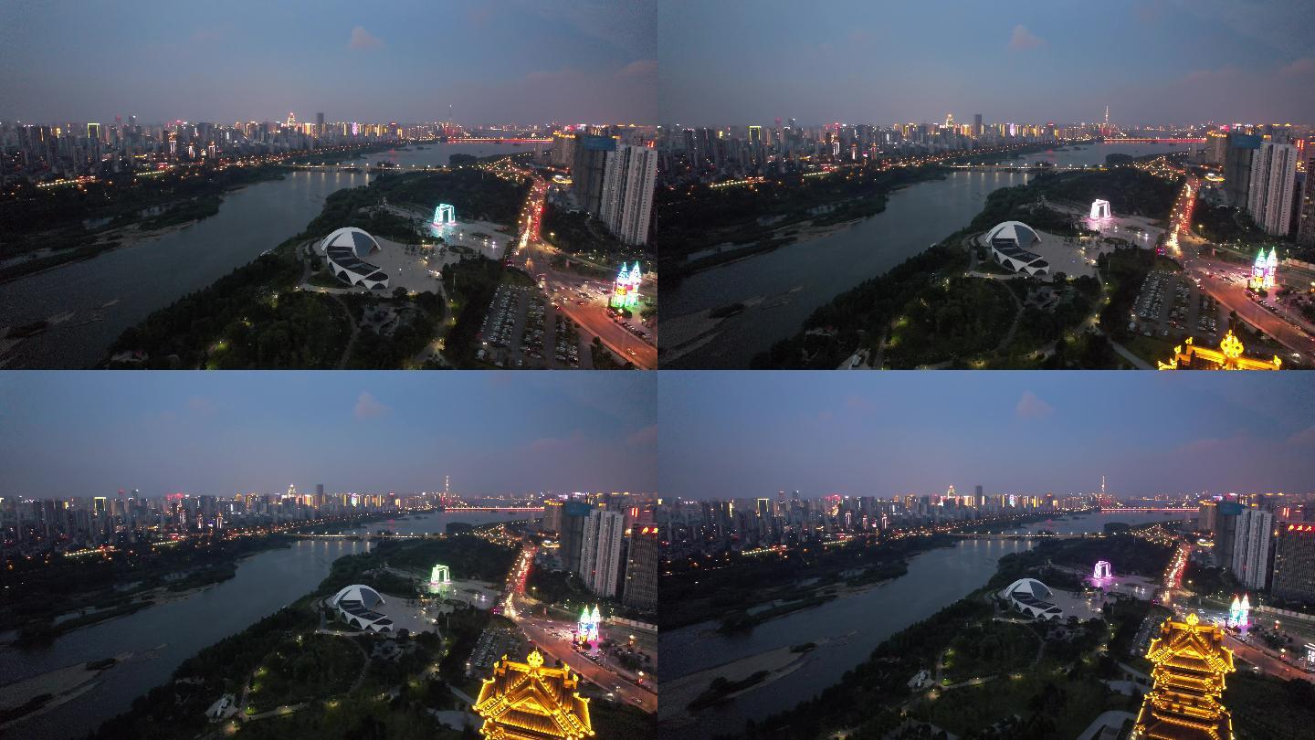 临沂 祊河书法广场夜景 宣传片 航拍