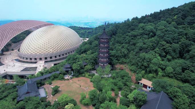 4K航拍牛首山弘觉寺塔佛顶宫牛头禅院