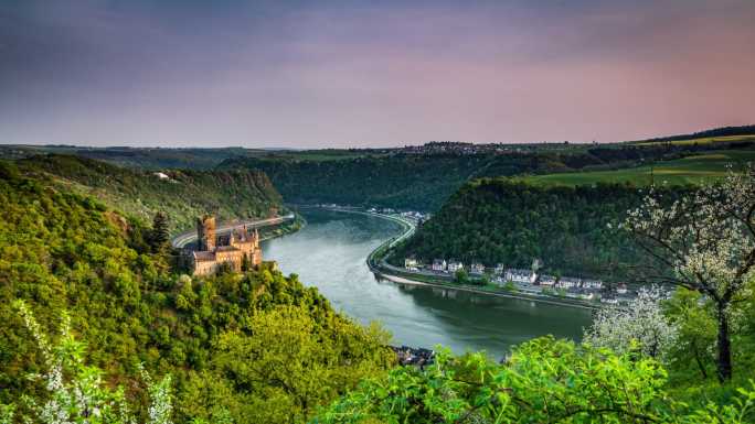 莱茵河谷和卡茨城堡