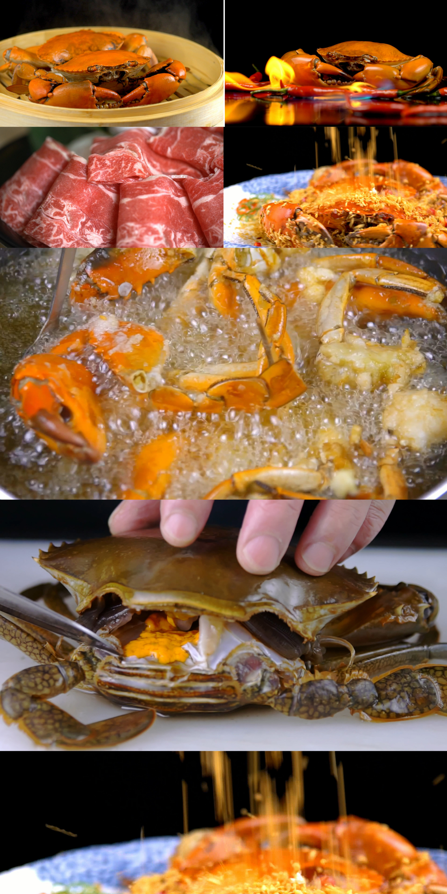 缅甸蟹蒸蟹美食实拍