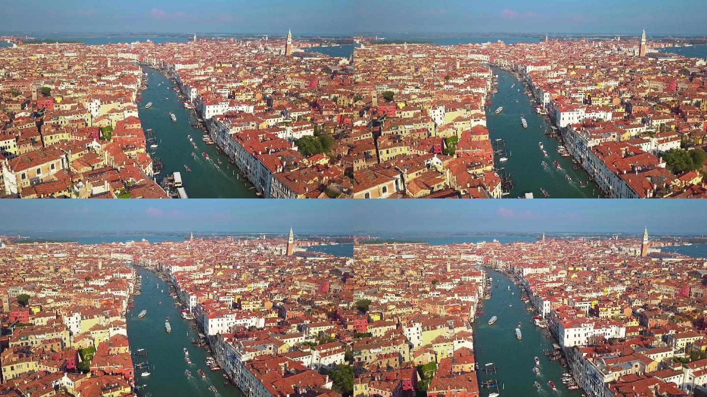 威尼斯及其大运河鸟瞰图