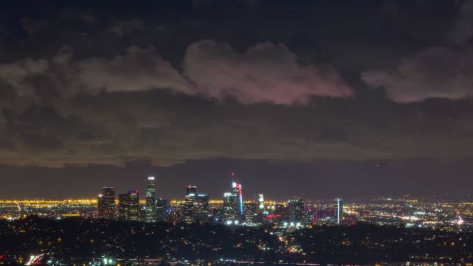 洛杉矶市中心宣传片夜景繁华都市