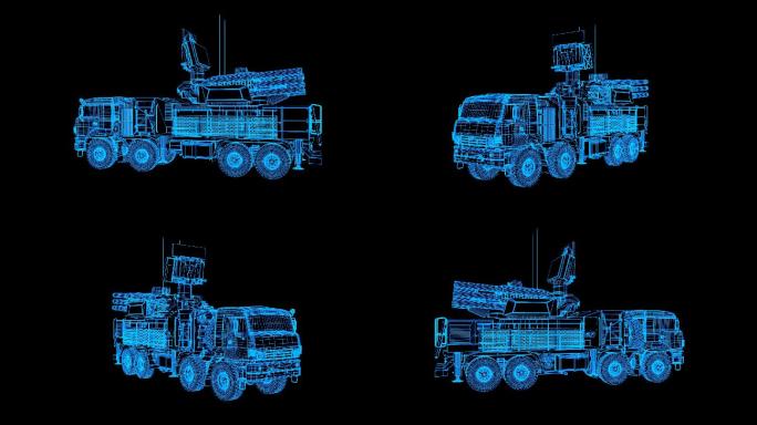 全息科技线框S1防空导弹系统车带通道