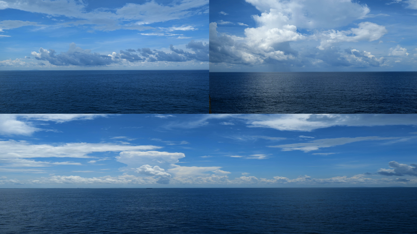 【4K】大海-蓝天白云-深海-海面
