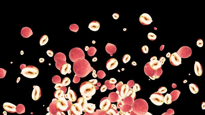 4K桃子上升动态通道视频 2