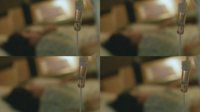 病床病人静脉滴注医院病房化疗药物液体