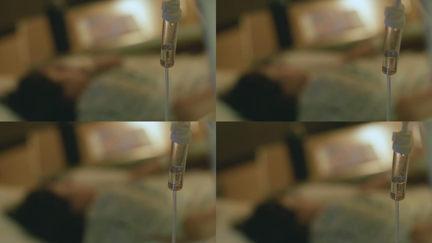 病床病人静脉滴注医院病房化疗药物液体