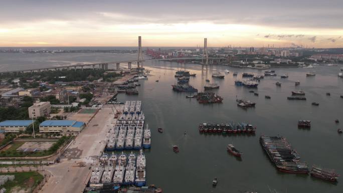 海南儋州市洋浦大桥白马井港洋浦港码头延时