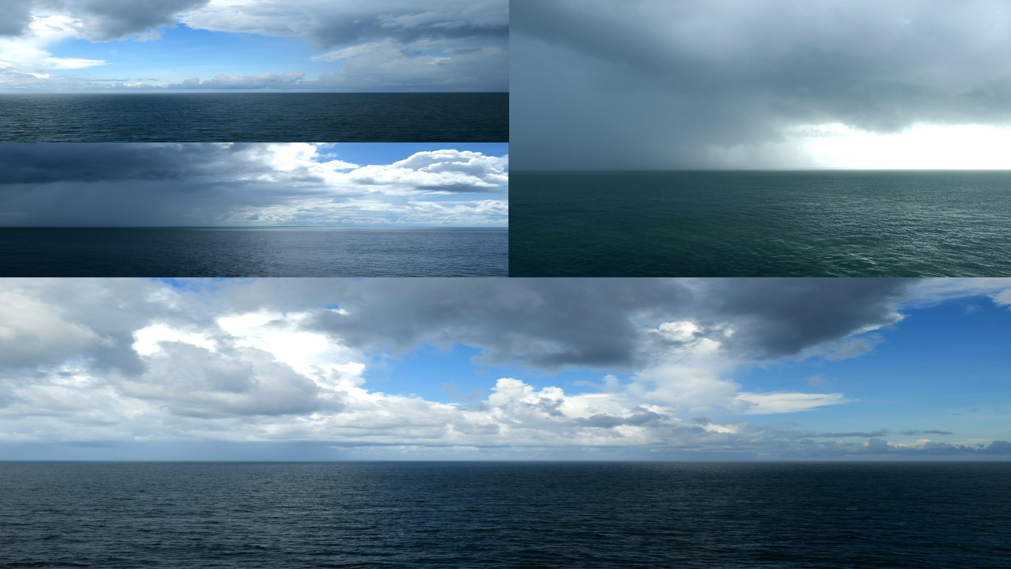 【4K】暴风雨来临前的大海-乌云密布