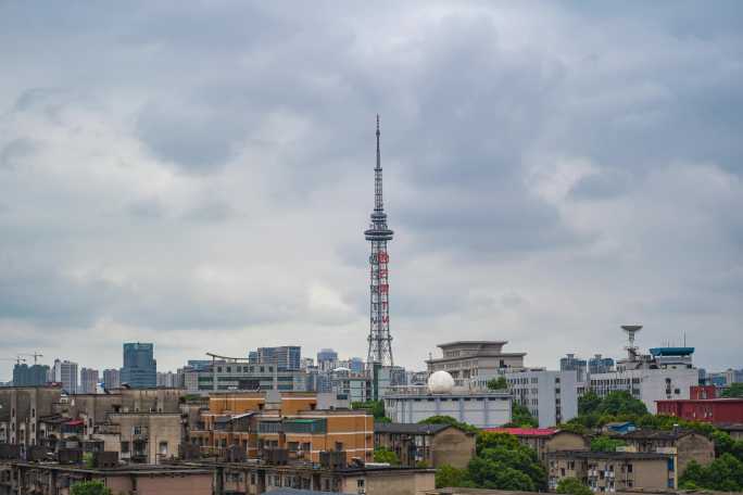 长沙旧城区延时 芒果tv电视塔