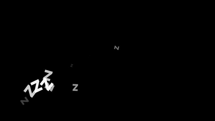 睡觉打呼噜符号ZZZ特效带通道4K