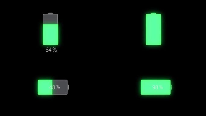 充电电池图标百分比充电(带通道字体)