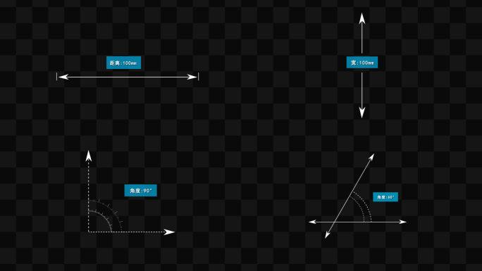 【无插件】测量尺寸数据角度模板