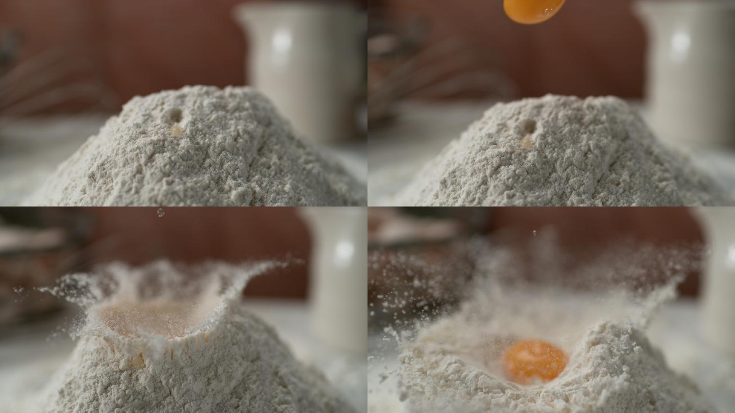 鸡蛋掉到面粉堆里