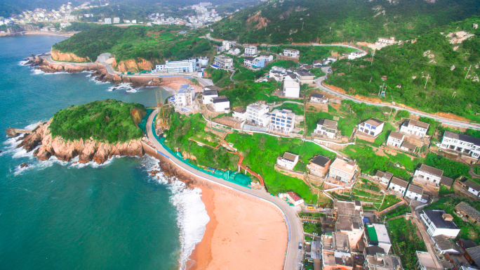 台风后航拍枸杞岛海滨美景