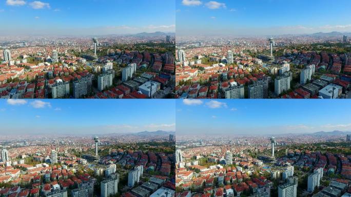 空中拍摄土耳其首都安卡拉