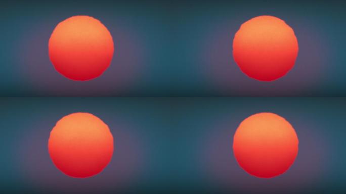 美丽的巨大红色日落（日出）太阳特写动画