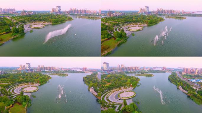 魅力中国 河流、喷泉航拍