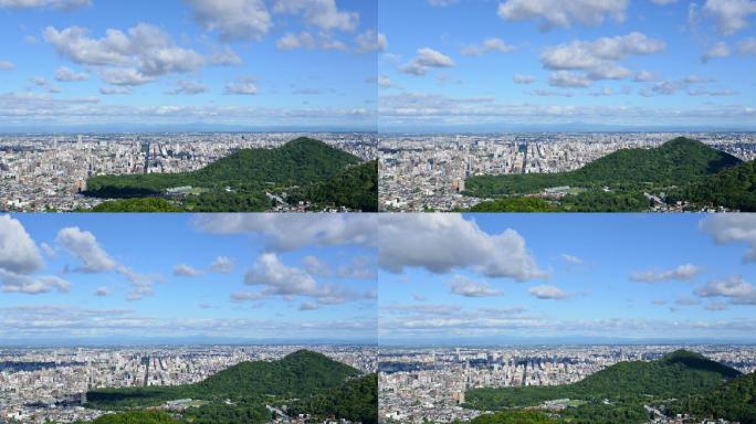 札幌的时间推移北海道岛札幌市航拍延时