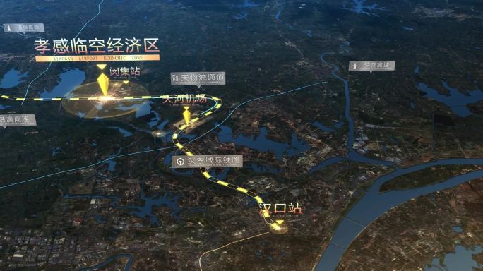 湖北武汉孝感天河机场区位地图
