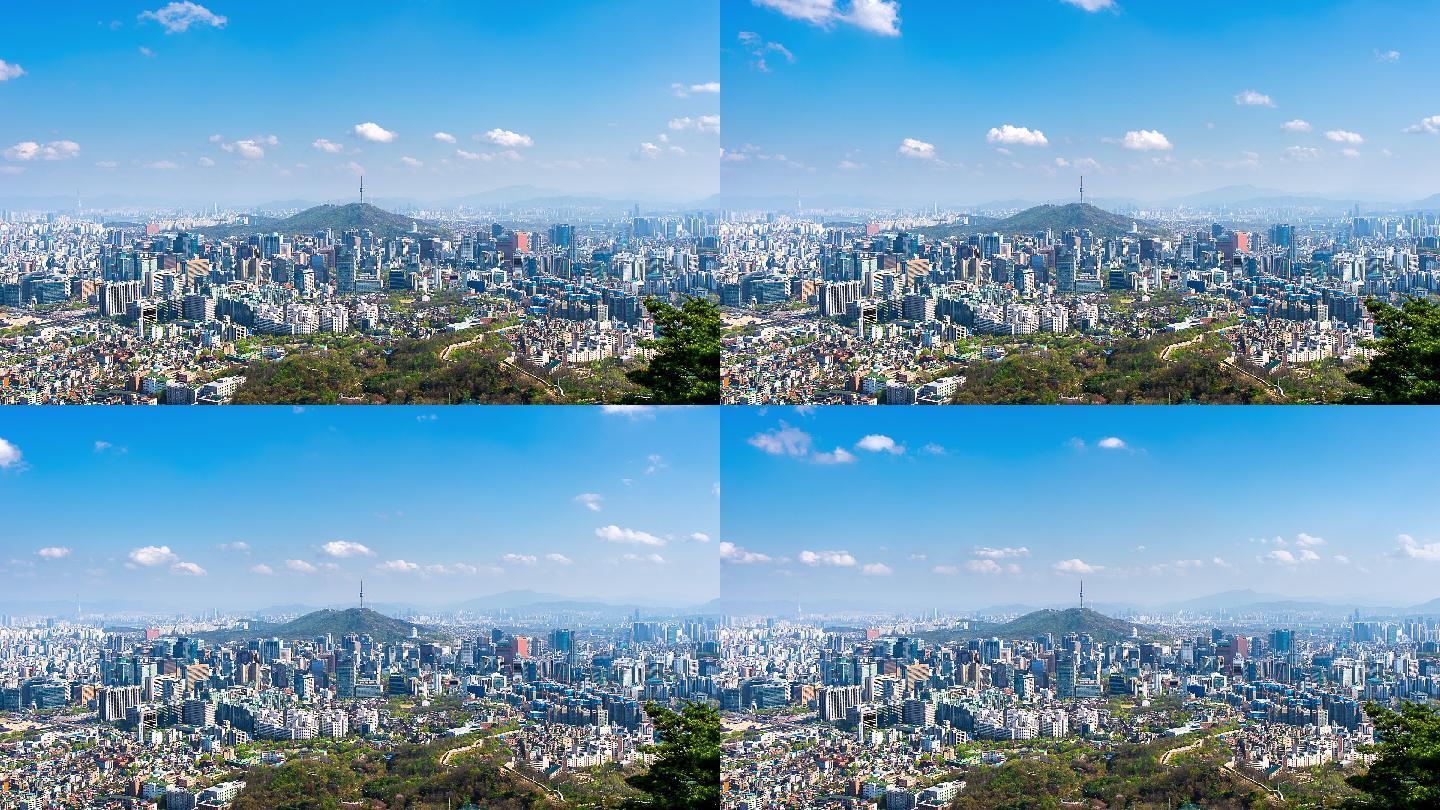 首尔的城市景观实拍视频素材