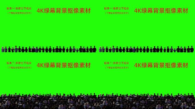 台下观众背影绿幕抠像素材4K