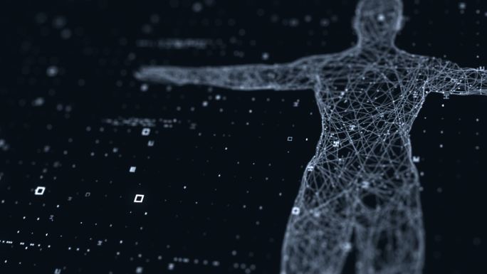 人体技术扫描线框线条科技AI人工智能