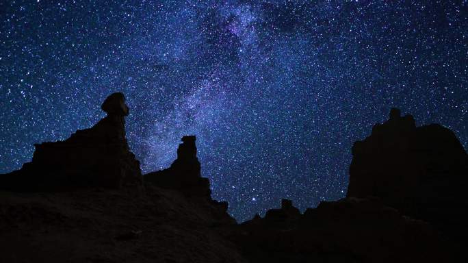 青海俄博梁雅丹魔鬼城星空 4K