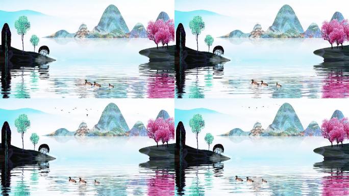 中国风江南山水美景LED背景视频