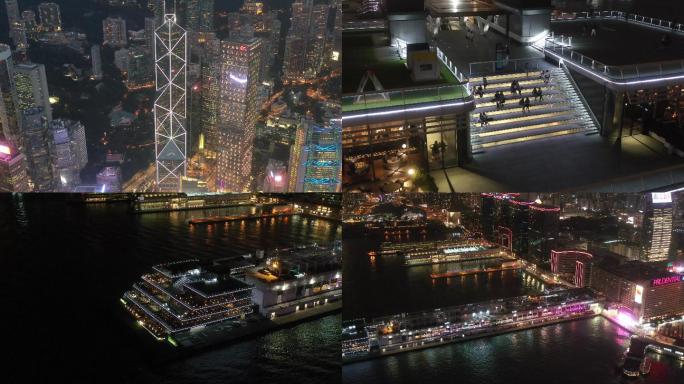 4K航拍影视素材世界三大夜景之香港夜未眠
