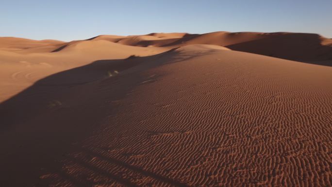 沙漠沙丘骑骆驼的影子