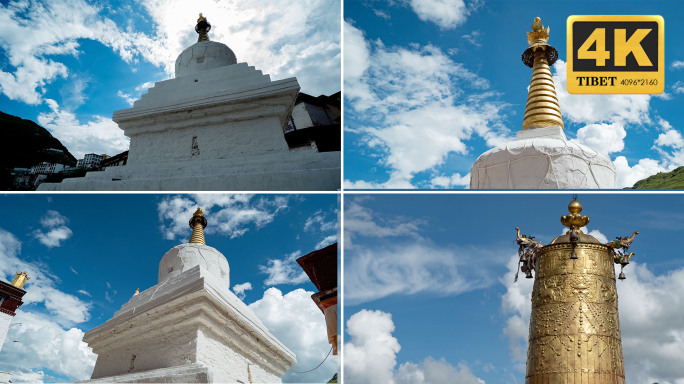 甘丹寺 建筑延时 藏传寺庙 灵塔 西藏