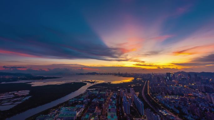 【正版素材】深圳湾方向大湾区