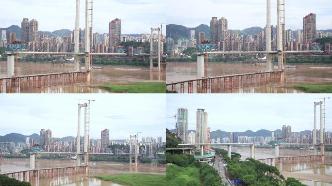 重庆十八号线轨道复线桥在建大桥梁跨江大桥