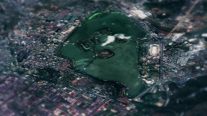4K南京市玄武湖航拍地图视频素材