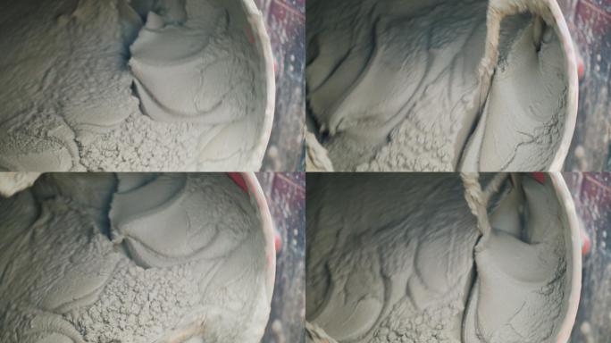 水泥砂浆在混凝土搅拌机中搅拌