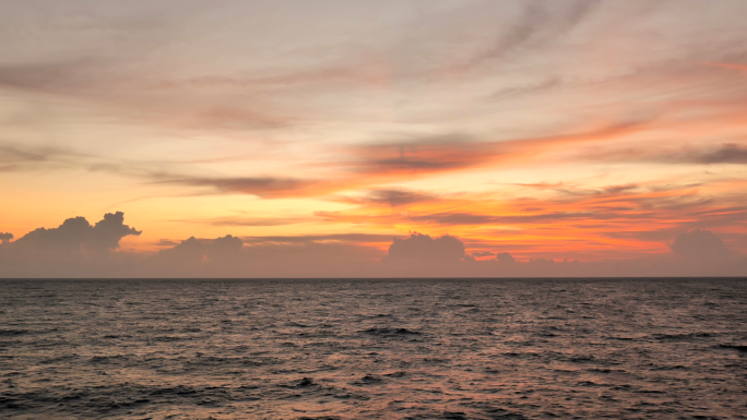 【4K】大海-夕阳-晚霞-海面-海平面