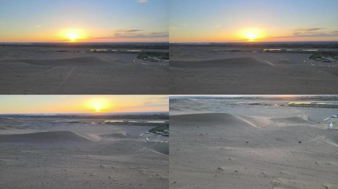 沙漠日落航拍