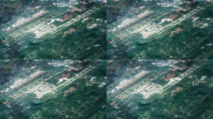 4K重庆江北国际机场地图实景动画素材