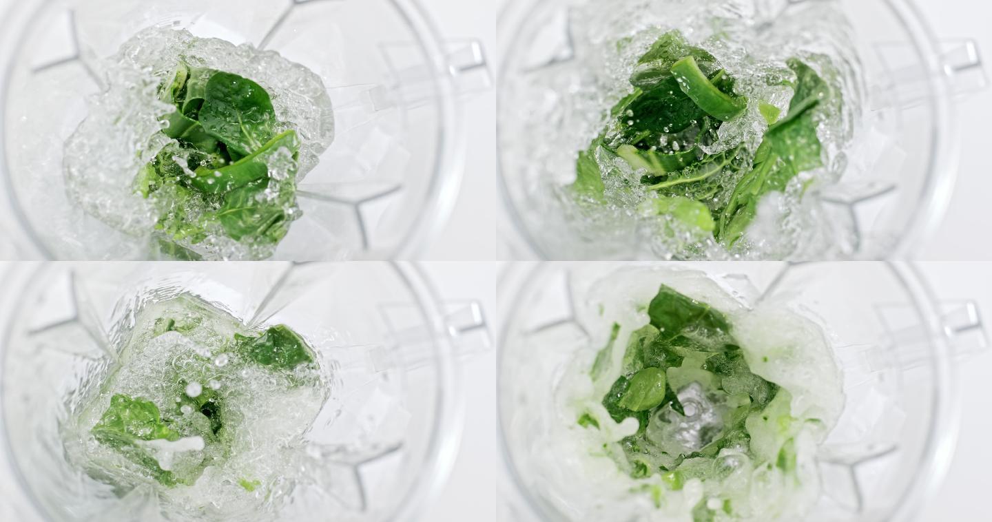 搅拌机混合绿色蔬菜