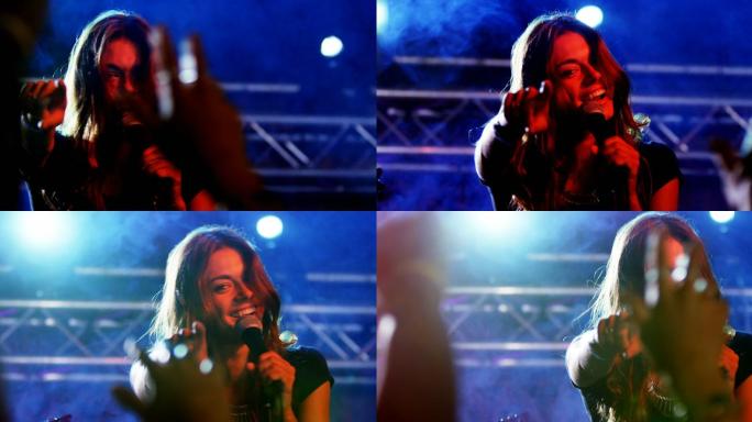 歌手在舞台上表演