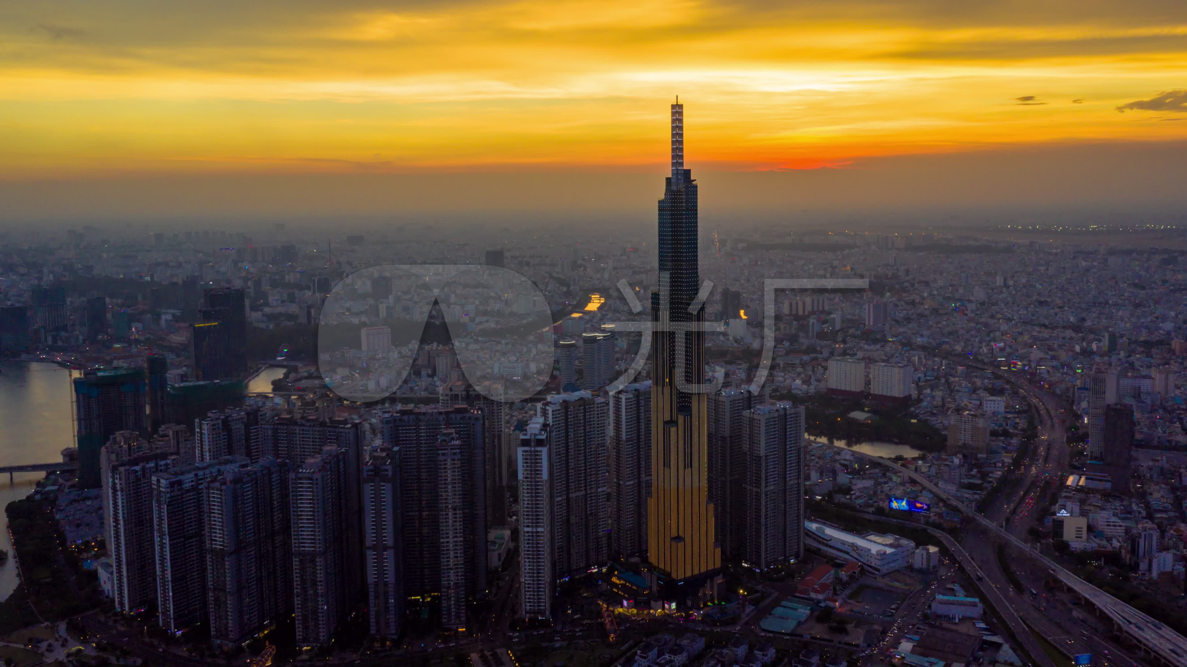 越南胡志明市天际线的超透视鸟瞰图_3840X2160_高清视频素材下载(编号:5807935)_实拍视频_光厂(VJ师网) www.vjshi.com