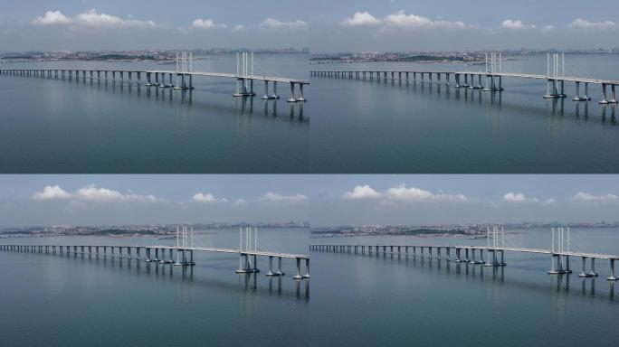 4k高清航拍青岛胶州湾跨海大桥