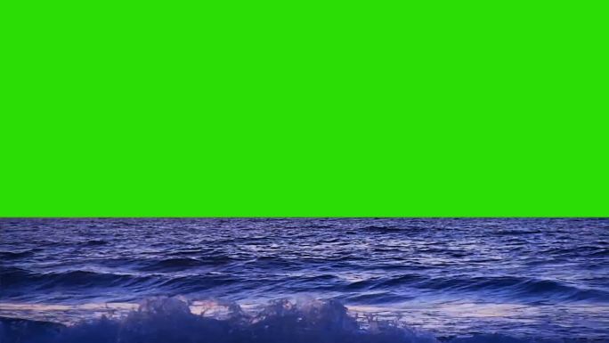 绿色屏幕背景上的海浪