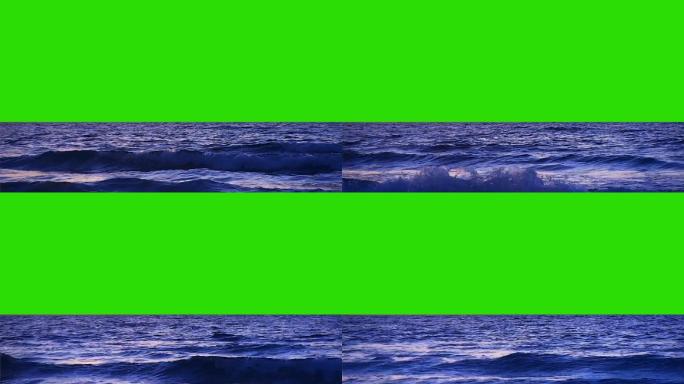 绿色屏幕背景上的海浪