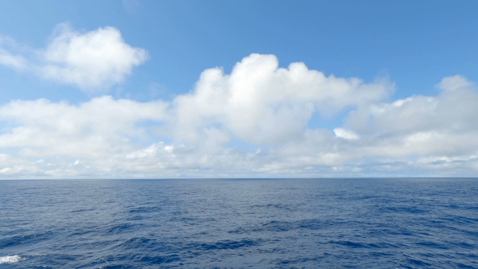 【4K】大海-海浪-蓝天白云-海平面