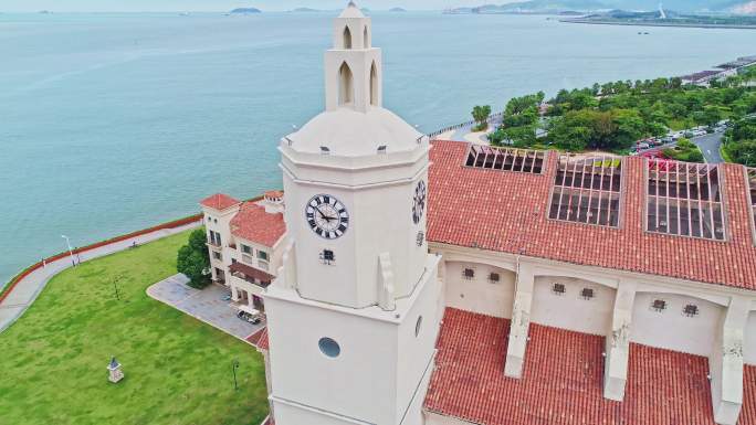 航拍漳州港卡达凯斯海岸线美景